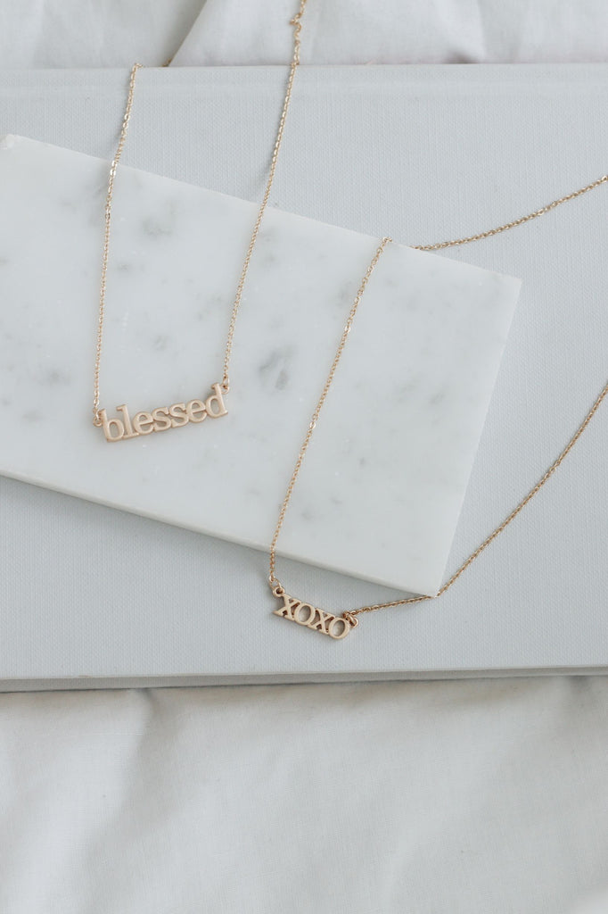 GOLD PLATED NECKLACE - BLESSED